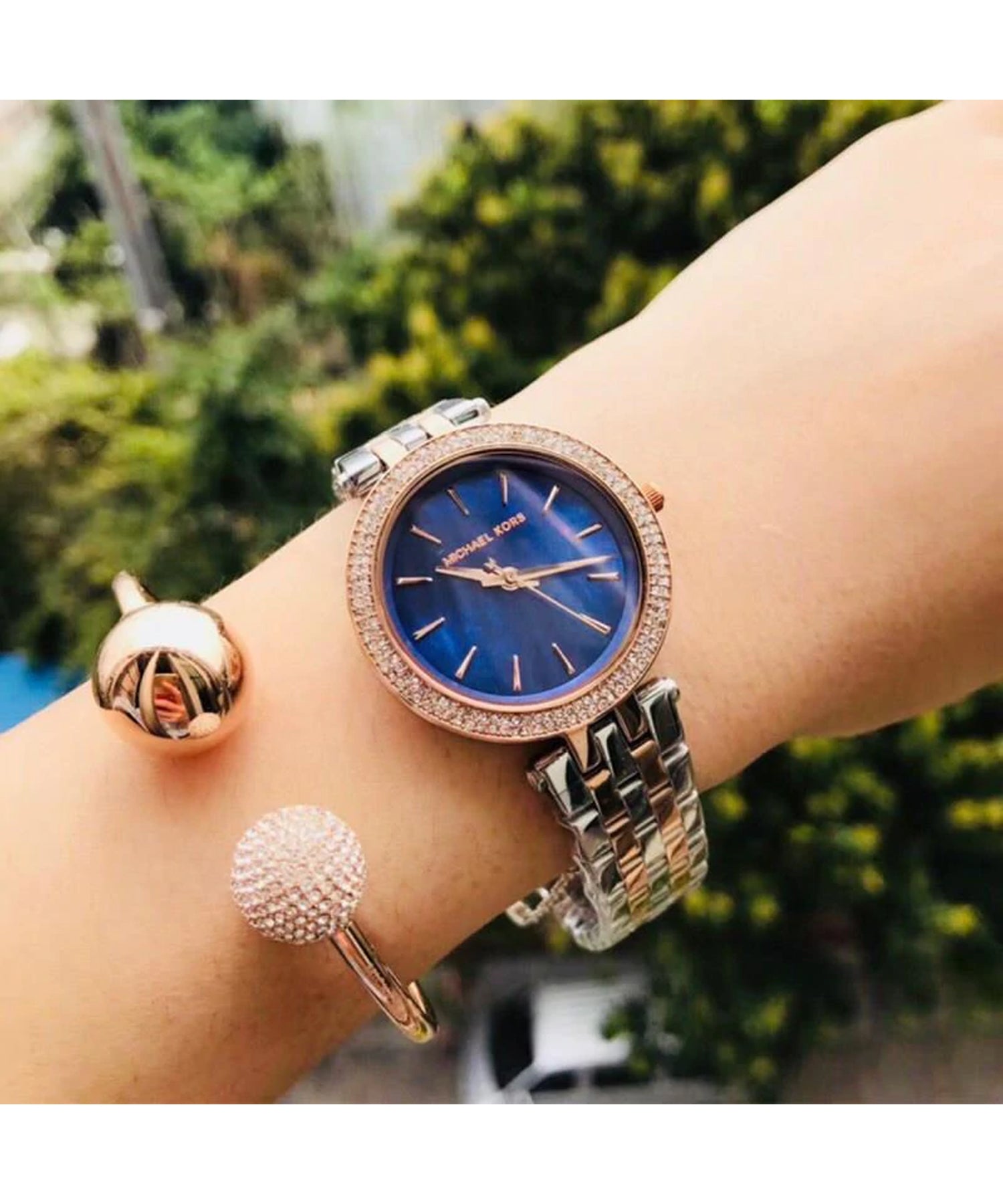 Buy Michael Kors Womens Quartz Stainless Steel Blue Mother Of Pearl Dial 33mm Watch - Mk3651 in Pakistan