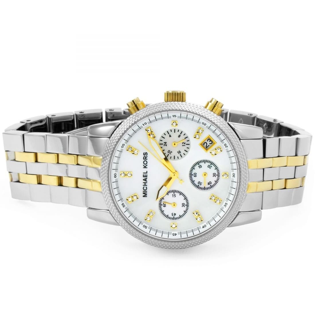 Buy Michael Kors Jet Set Chronograph White Dial Two-tone Strap Ladies Watch - Mk5057 in Pakistan