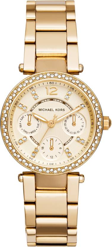 Buy Michael Kors Womens Quartz Chronograph Stainless Steel Gold Dial 33mm Watch - Mk6056 in Pakistan