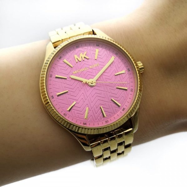 Buy Michael Kors Lexington Quartz Pink Dial Gold Steel Strap Ladies Watch - Mk6640 in Pakistan