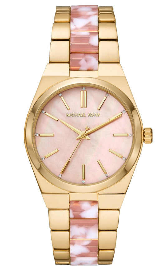 Buy Michael Kors Channing Pink Dial Two Tone Steel Strap Watch for Women - MK6650 in Pakistan