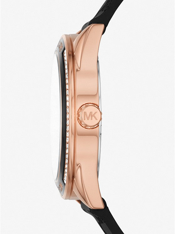 Buy Michael Kors Jessa Black Dial with Diamonds Black Leather Strap Watch for Women - MK7266 in Pakistan