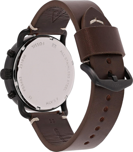 Buy Commuter Black Dial Brown Leather Strap Watch For Men in Pakistan