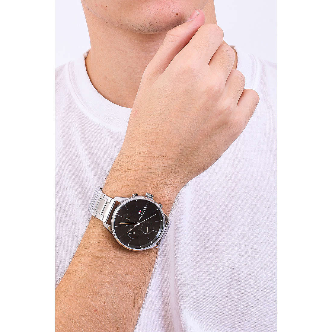 Buy Tommy Hilfiger Mens Quartz Stainless Steel Black Dial 44mm Watch - 1791485 in Pakistan