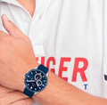 Buy Tommy Hilfiger Max Blue Dial Blue Rubber Strap Watch for Men - 1791970 in Pakistan