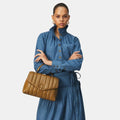 Buy Tory Burch Large Kira Quilted Satchel Bag (Toasted Sesame) in Pakistan