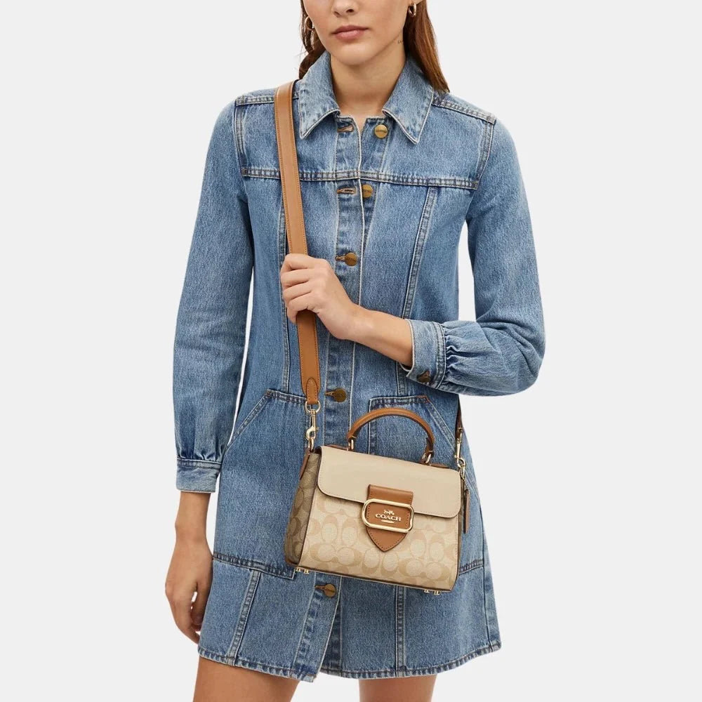 Buy Coach Morgan Top Handle Satchel Bag In Blocked Signature Canvas in Pakistan