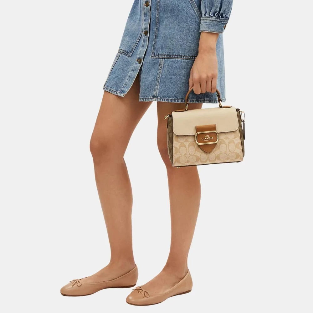 Buy Coach Morgan Top Handle Satchel Bag In Blocked Signature Canvas in Pakistan