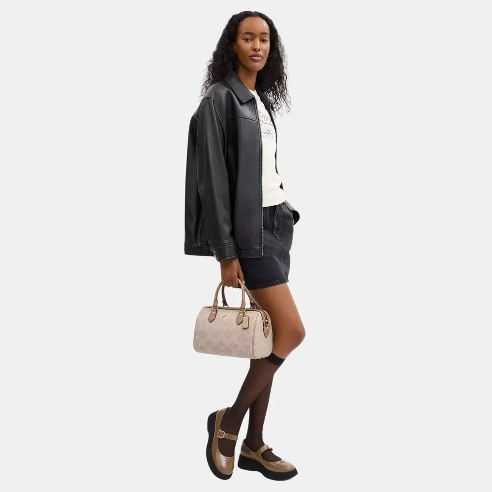 Buy Coach Rowan Satchel Bag In Blocked Signature Canvas in Pakistan