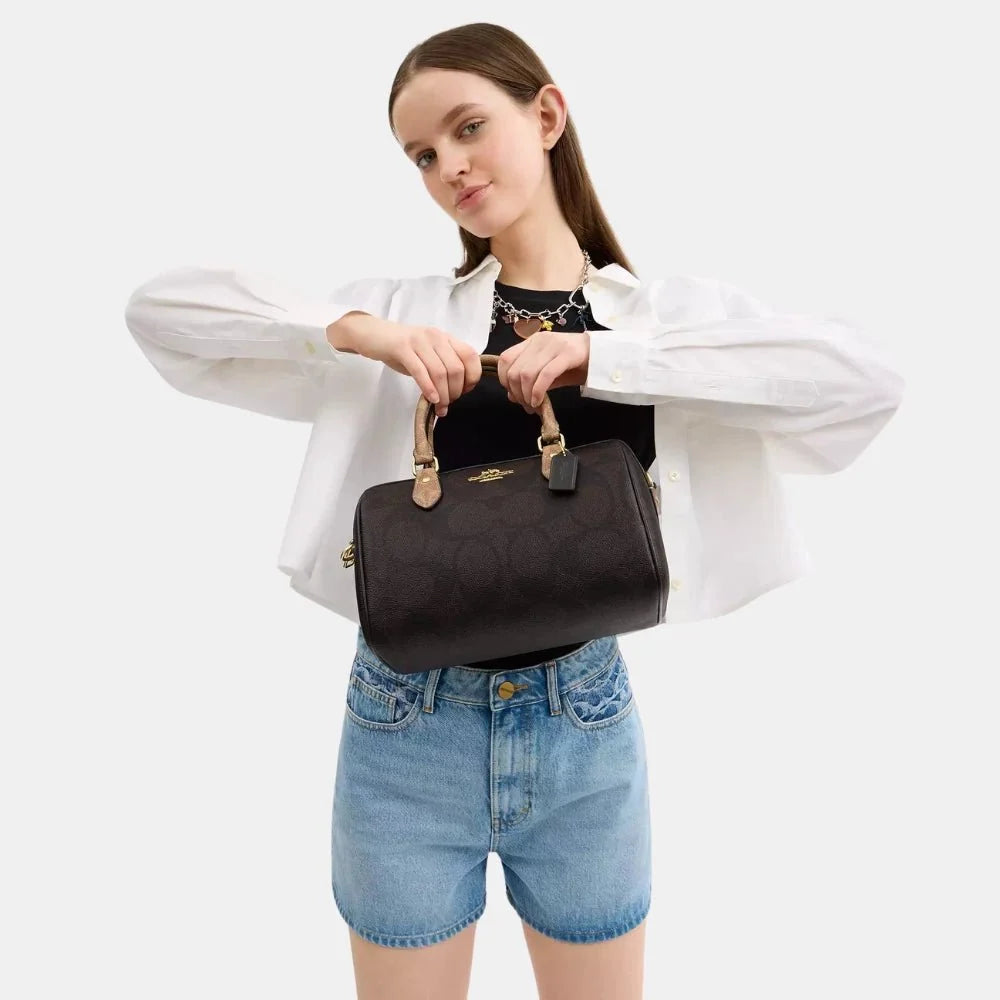 Buy Coach Rowan Satchel Bag In Blocked Signature Canvas in Pakistan