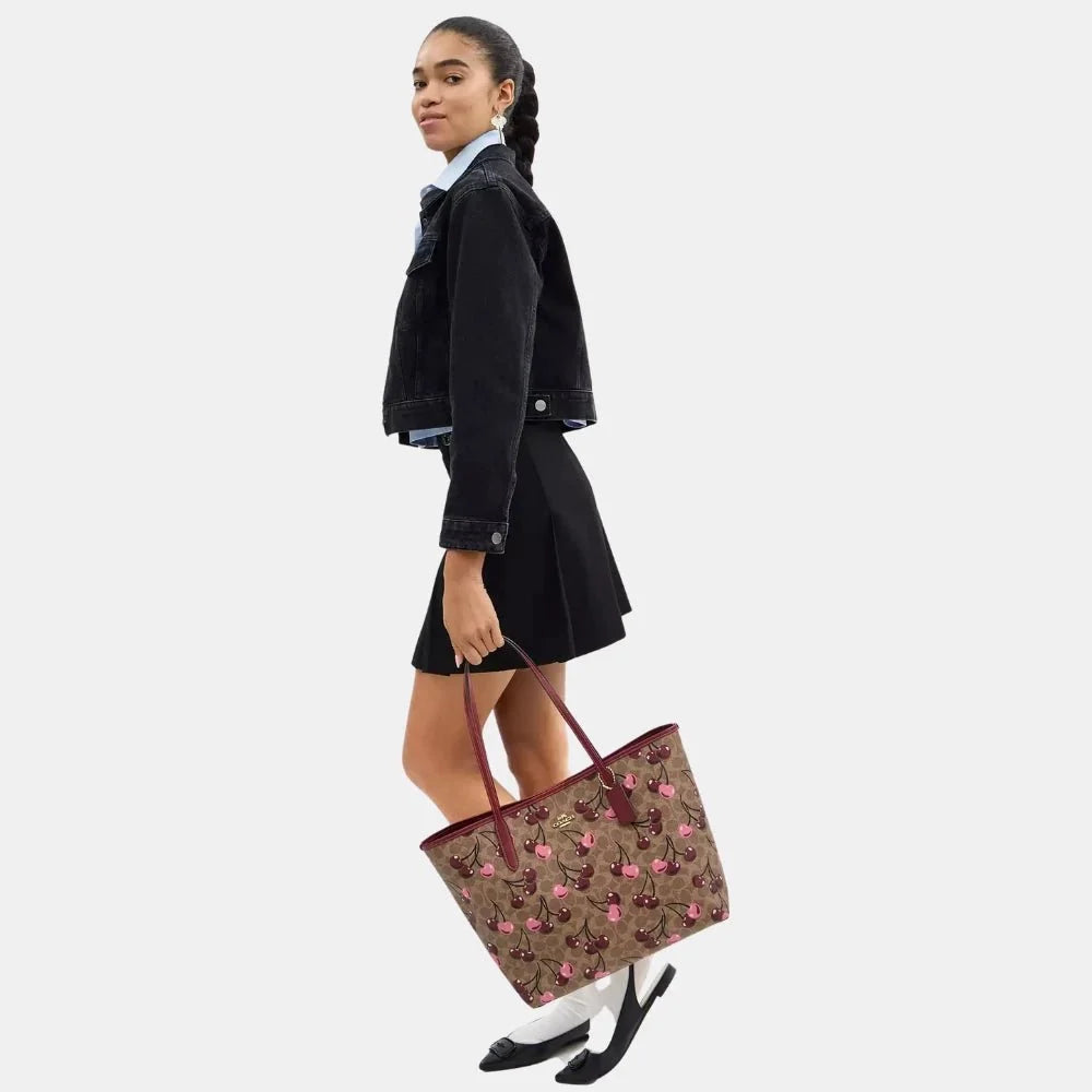 Buy Coach City Tote In Signature Canvas With Cherry Print in Pakistan