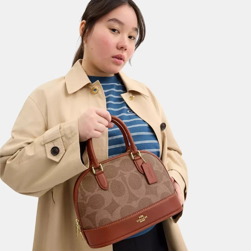 Buy Coach Sabrina Satchel Bag In Signature Canvas (Tan/Caramel) in Pakistan