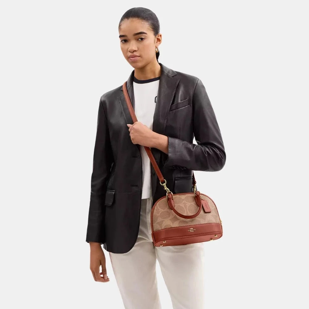 Buy Coach Sabrina Satchel Bag In Signature Canvas (Tan/Caramel) in Pakistan