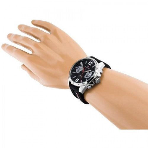 Buy Tommy Hilfiger Mens Quartz Silicone Strap Black Dial 46mm Watch - 1791473 in Pakistan