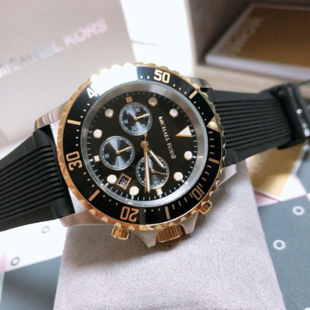 Buy Michael Kors Mens Quartz Black Silicone Strap Black Dial 45mm Watch - Mk8366 in Pakistan