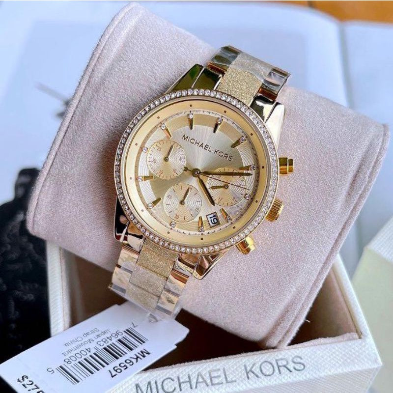 Buy Michael Kors Women's Ritz Chronograph Gold-tone Stainless Steel Watch - Mk6597 in Pakistan