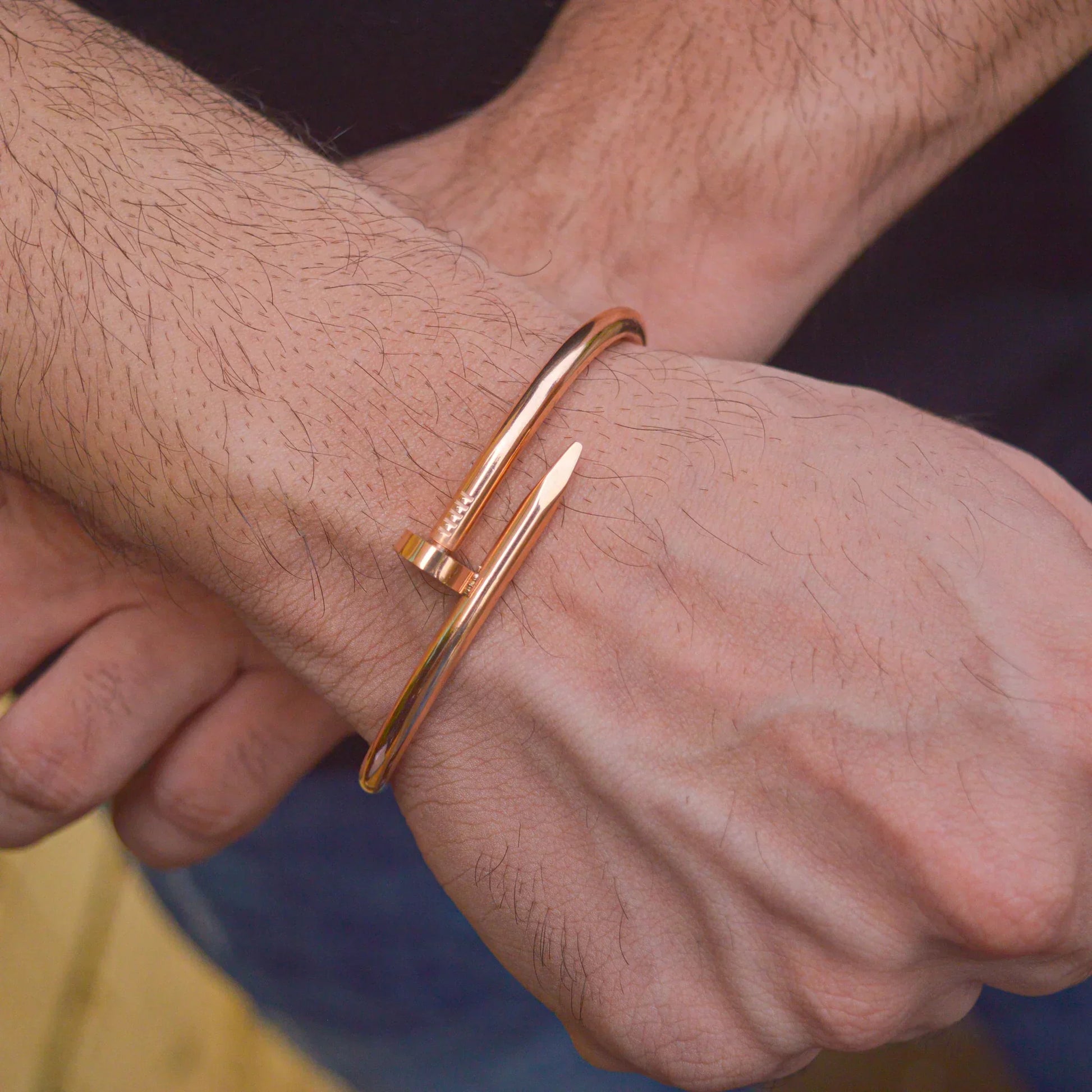 Buy Rose Gold Nail Bangle Bracelet in Pakistan
