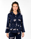 Buy Sajiero Fleece Pajama Suit - Night Petal in Pakistan