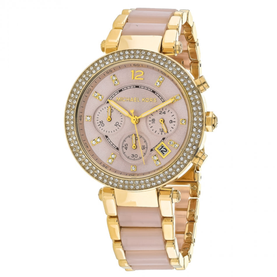 Buy Michael Kors Parker Chronograph Pink Dial Two Tone Strap Watch for Women - Mk6326 in Pakistan