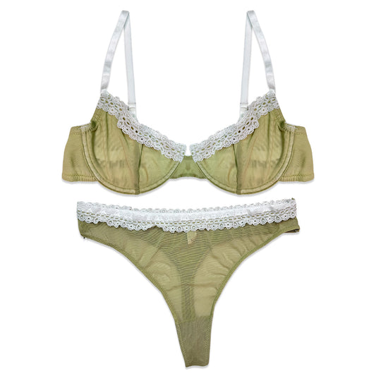 Buy Bra Set - Olive Bloom in Pakistan