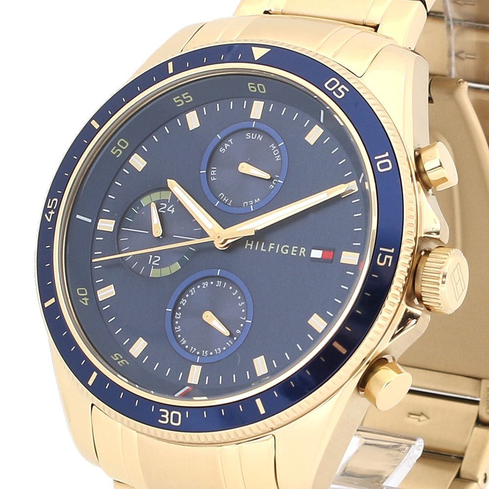 Buy Tommy Hilfiger Mens Quartz Gold Stainless Steel Blue Dial 44mm Watch - 1791834 in Pakistan