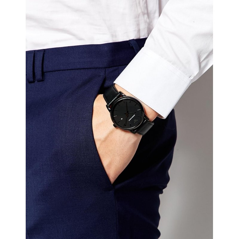 Buy Emporio Armani Classic Black Dial Black Leather Strap Watch for Men - AR1732 in Pakistan