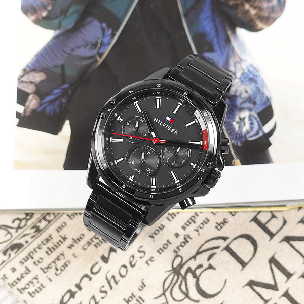Buy Tommy Hilfiger Mens Quartz Black Stainless Steel Black Dial 44mm Watch - 1791935 in Pakistan