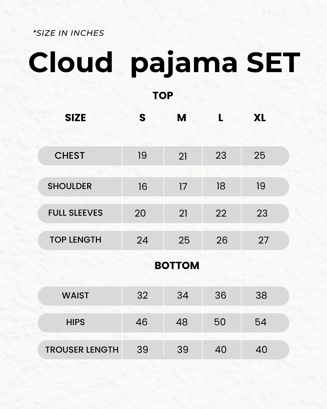 Buy Cloud Pajama Set - Black in Pakistan