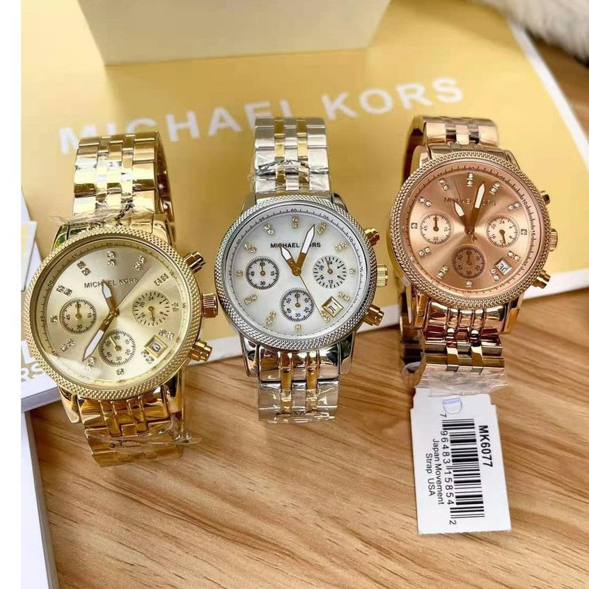 Buy Michael Kors Ritz Chronograph Gold Dial Gold Stainless Steel Strap Ladies Watch - Mk5676 in Pakistan