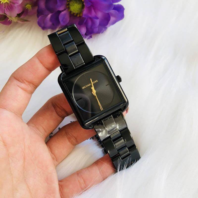 Buy Michael Kors Square Lake Black Dial Black Stainless Steel Strap Women's Watch - Mk3666 in Pakistan