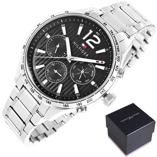 Buy Tommy Hilfiger Mens Quartz Stainless Steel Black Dial 44mm Watch - 1791469 in Pakistan
