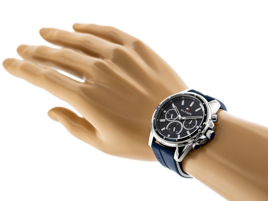 Buy Tommy Hilfiger Mens Quartz Silicone Strap Blue Dial 45mm Watch - 1791791 in Pakistan