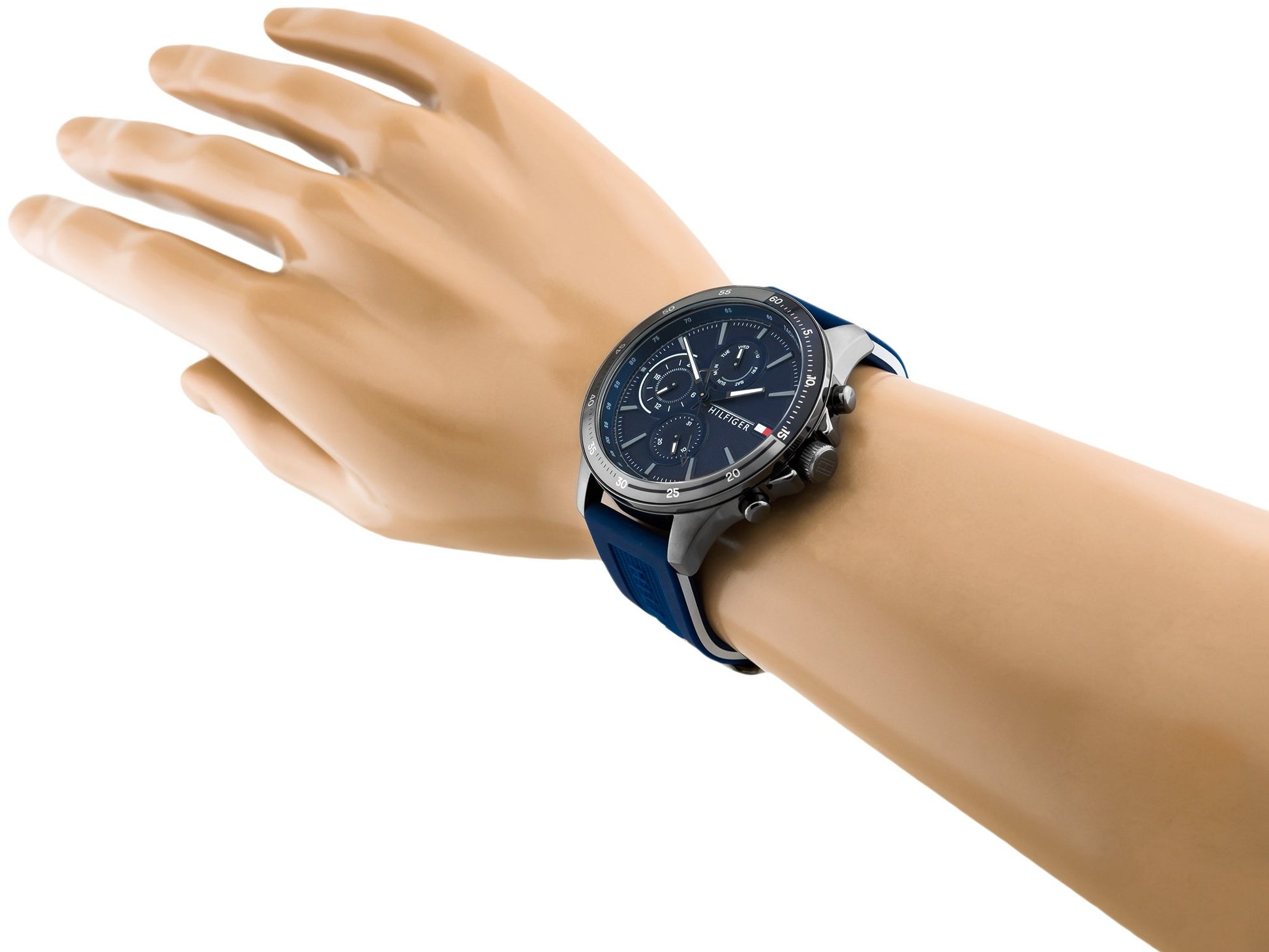 Buy Tommy Hilfiger Mens Quartz Silicone Strap Blue Dial 46mm Watch - 1791721 in Pakistan