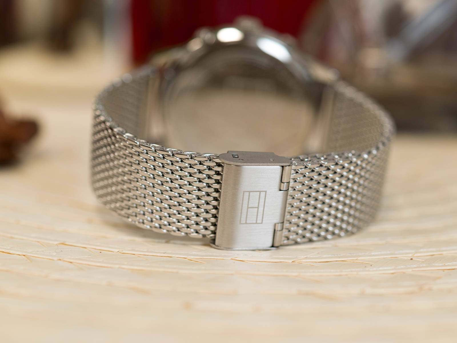 Buy Tommy Hilfiger Easton Black Dial Silver Mesh Bracelet Watch for Men - 1710433 in Pakistan