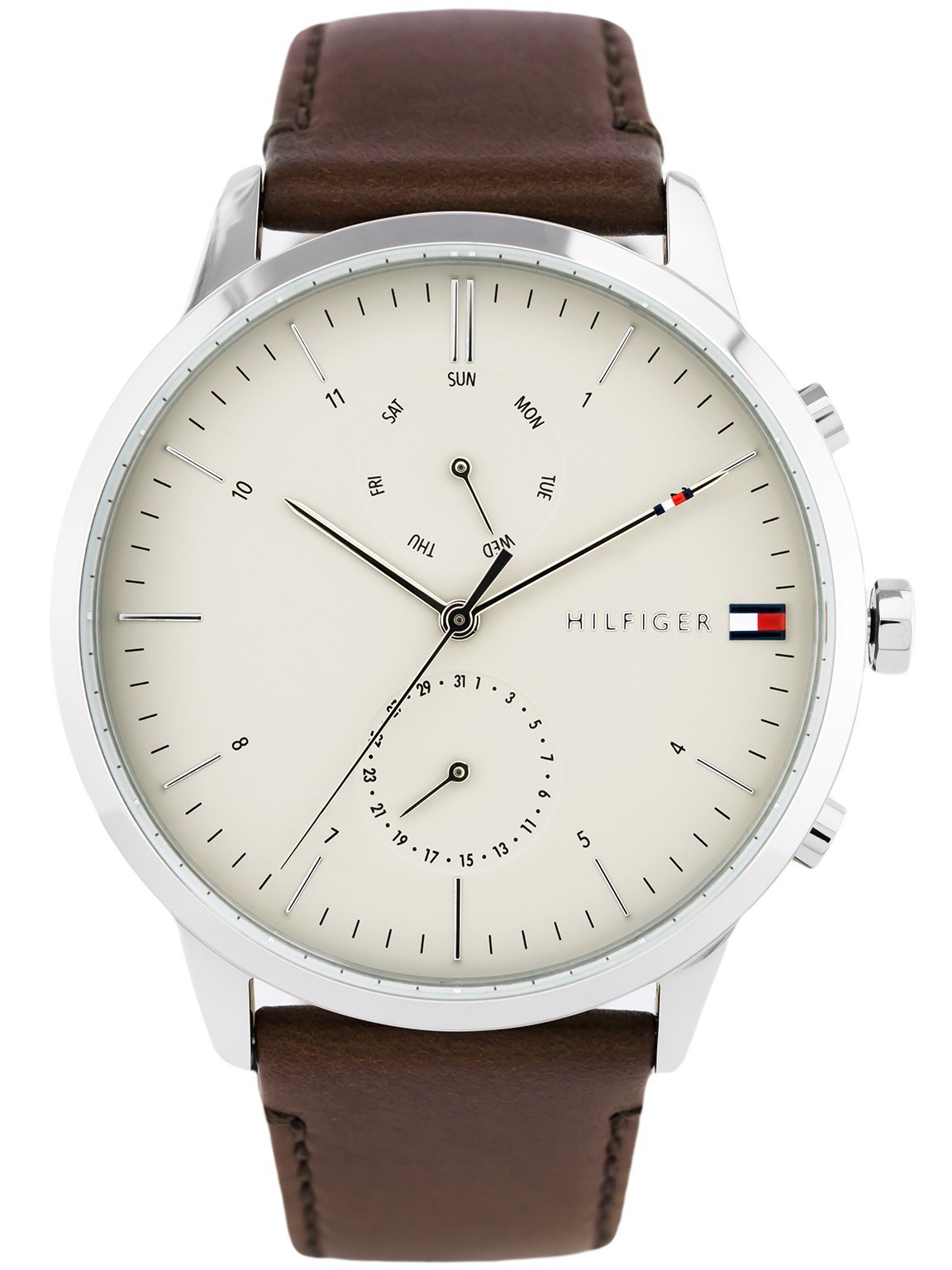 Buy Tommy Hilfiger Evan White Dial Brown Leather Strap Watch for Men - 1710404 in Pakistan