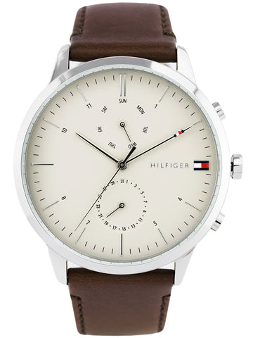 Buy Tommy Hilfiger Evan White Dial Brown Leather Strap Watch for Men - 1710404 in Pakistan