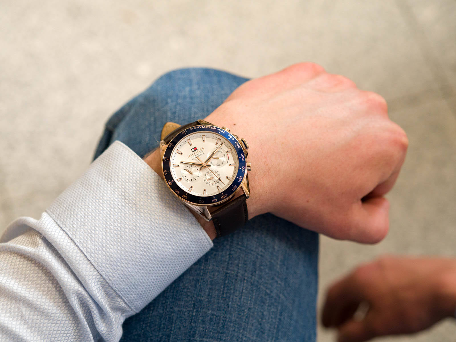 Buy Tommy Hilfiger Owen White Dial Brown Leather Strap Watch for Men - 1791966 in Pakistan