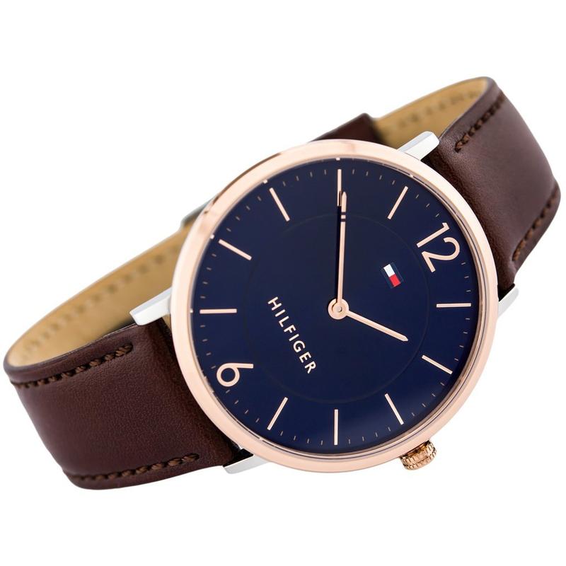 Buy Tommy Hilfiger James Blue Dial Brown Leather Strap Watch for Men - 1710354 in Pakistan