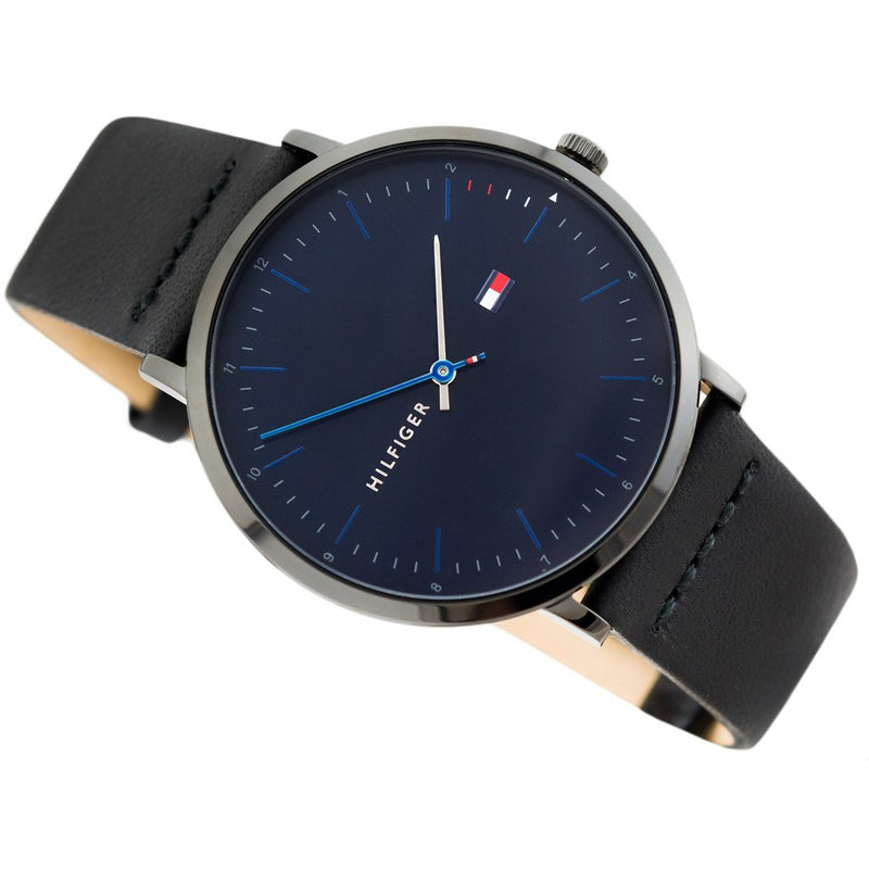 Buy Tommy Hilfiger Men's Quartz Leather Strap Blue Dial 40mm Watch - 1791462 in Pakistan
