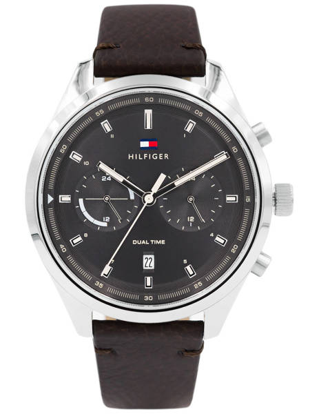 Buy Tommy Hilfiger Ashton Grey Dial Brown Leather Strap Watch for Men - 1791729 in Pakistan