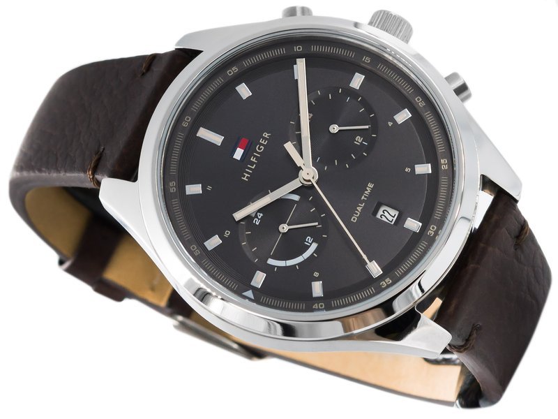 Buy Tommy Hilfiger Ashton Grey Dial Brown Leather Strap Watch for Men - 1791729 in Pakistan
