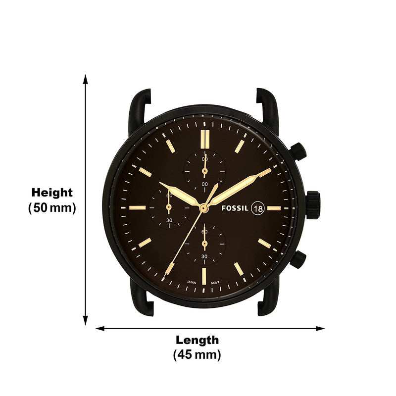 Buy Commuter Black Dial Brown Leather Strap Watch For Men in Pakistan