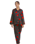 Buy Sajiero Linen Pajama Suit with Scrunchie - Royal Dusk in Pakistan