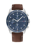Buy Tommy Hilfiger Mens Quartz Leather Strap Blue Dial 44mm Watch - 1791837 in Pakistan