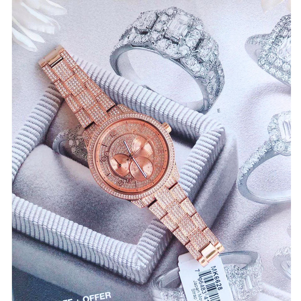 Buy Michael Kors Runway Rose Gold Dial Rose Gold Steel Strap Watch for Women - MK6628 in Pakistan