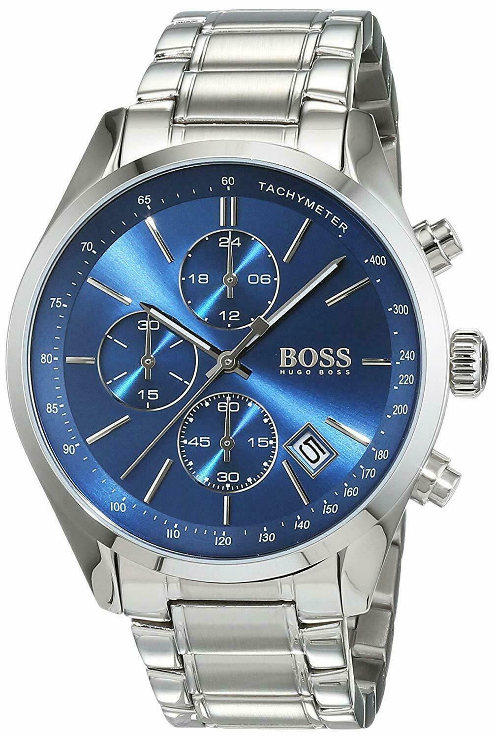 Buy Hugo Boss Mens Chronograph Quartz Stainless Steel Blue Dial 44mm Watch - 1513478 in Pakistan