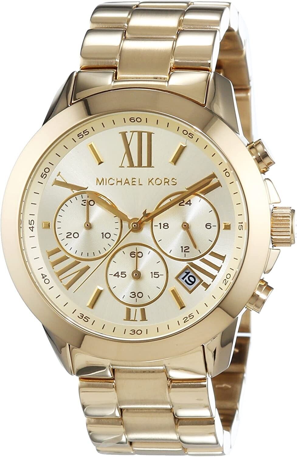 Buy Michael Kors Runway Gold Stainless Steel Gold Dial Chronograph Quartz Watch For Ladies - Mk5777 in Pakistan