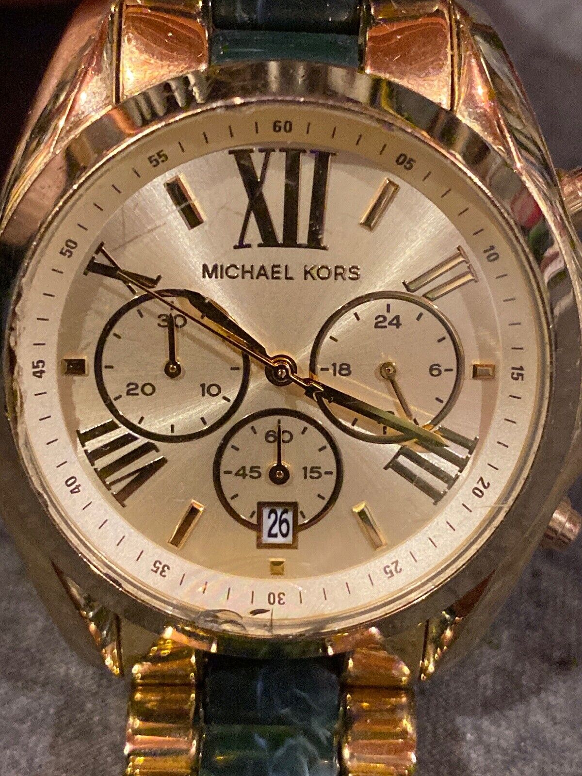 Buy Michael Kors Bradshaw Chronograph Gold Dial Two Tone Strap Ladies Watch - Mk6397 in Pakistan