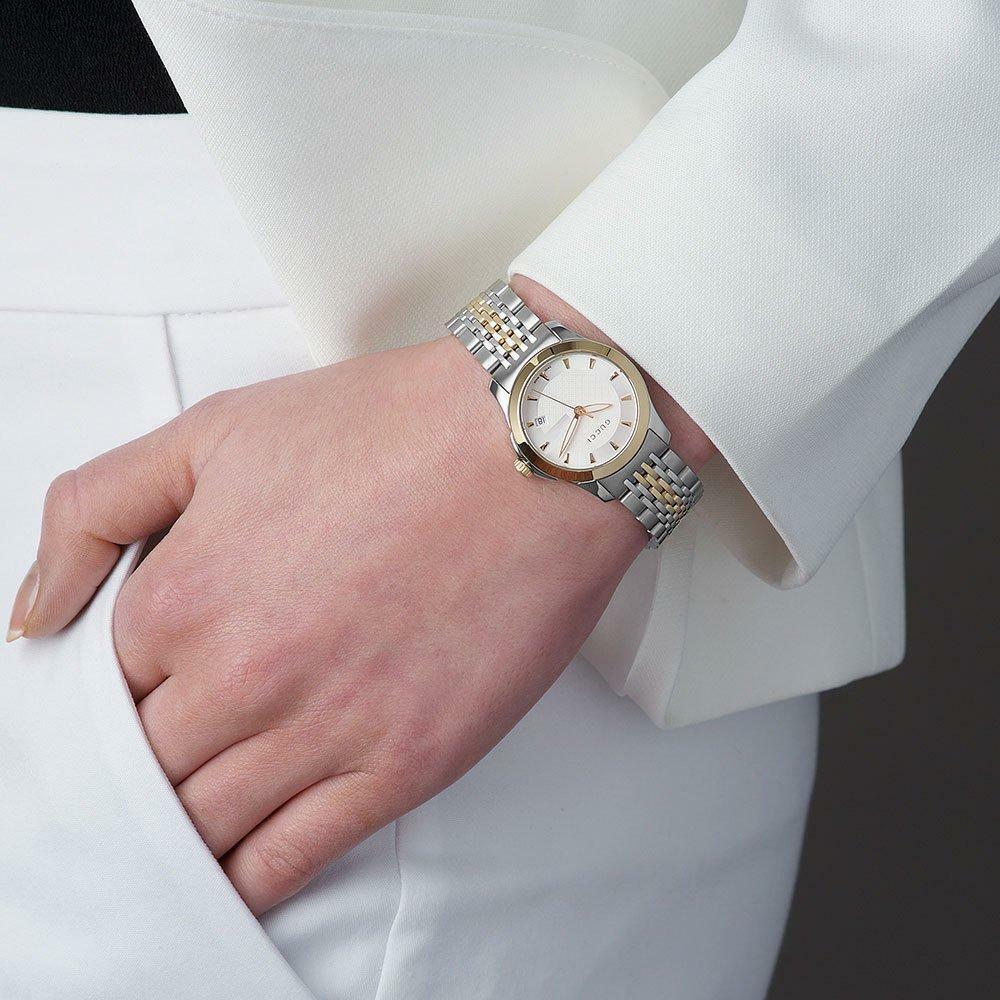 Buy Gucci G Timeless Silver Dial Two Tone Steel Strap Watch for Women - YA126511 in Pakistan