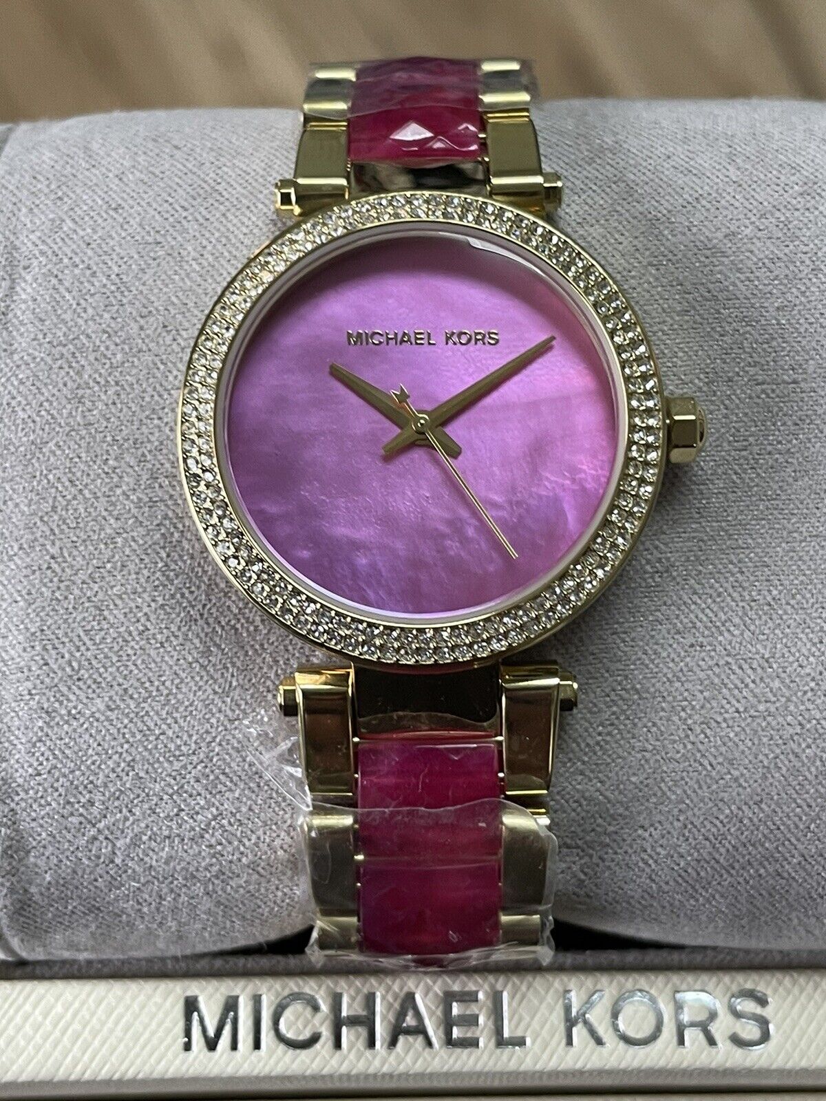 Buy Michael Kors Parker Pink Mother Of Pearl Dial Two Tone Stainless Steel Strap Ladies Watch - Mk6490 in Pakistan